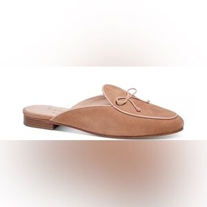 Kate Spade Devi suede mules with a bow accent in creamy tan color Size 9.5